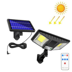 Solar-Powered LED Outdoor Wall Light with Remote Control and Motion Sensing