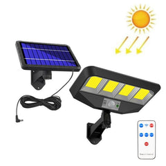 Solar-Powered LED Outdoor Wall Light with Remote Control and Motion Sensing