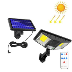 Solar-Powered LED Outdoor Wall Light with Remote Control and Motion Sensing