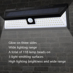 Tri-Sided Solar Motion Sensor Outdoor Wall Light for Gardens and Pathways