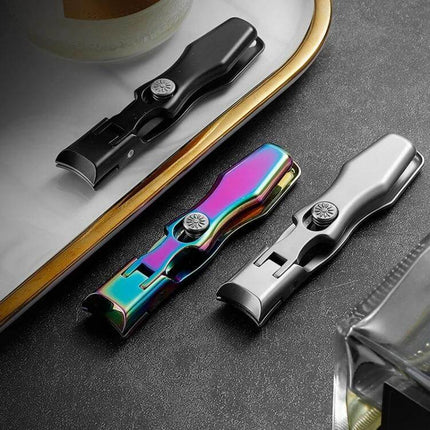 Nail Cutter With Anti Splash Design Stainless Steel sleek 3D curved double-sided blade for travel and home nail trimming