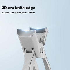 Stainless Steel Large Nail Clipper with Anti-Splash Design and Curved Blade