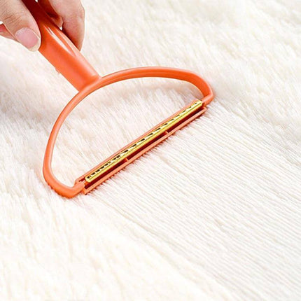 Hair Ball Remover Brush for Woolen Coats and Sweaters removing lint and pet hair from wool sweater with 10cm widened shaving head, orange handle