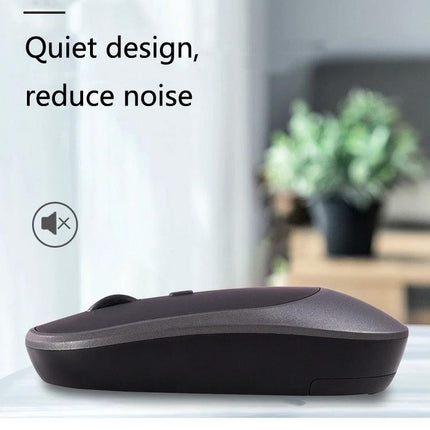 Wireless Quiet Ergonomic Mouse for Office and Laptop Use showing low-profile ergonomic design and quiet click for comfortable long hours