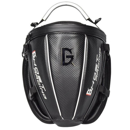 Ghost Racing Locomotive Back Bag 9L Motorcycle Tail Bag carbon-fiber textured rear mount with soft back leather and top handle