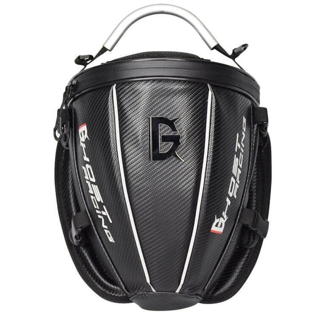 Ghost Racing Locomotive Back Bag 9L Motorcycle Tail Bag carbon-fiber textured rear mount with soft back leather and top handle