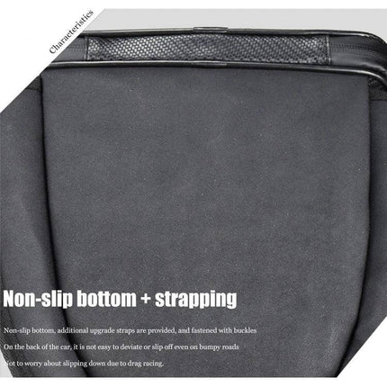 Ghost Racing Locomotive Back Bag 9L Motorcycle Tail Bag - non-slip bottom and strapping for secure rear mounting, carbon-fiber texture and soft back leather