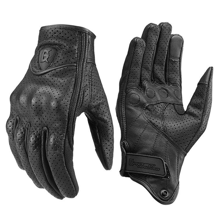 GHOST RACING GR-ST06 Touchscreen Leather Riding Gloves - Breathable Comfort and Ultimate Protection for Riders