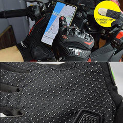 Guantes de moto con pantalla táctil y dedos completos GHOST RACING GR-ST04: protección avanzada contra caídas