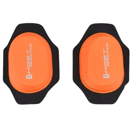 Knee Guard For Motorcycle Riding Protection Everyday Use - orange PVC knee sliders for training, track days, sticks to racing pants