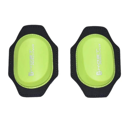 Knee Guard For Motorcycle Riding Protection Everyday Use - lime PVC shell knee sliders that stick to racing pants for training and track days