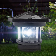 Solar-Powered Rotating LED Lighthouse: Waterproof Outdoor Garden Light Decor