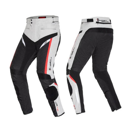 Ghost Racing Windproof Motorcycle Trousers, Size M - black white red oxford cloth with reflective strips and detachable liner for year-round riding