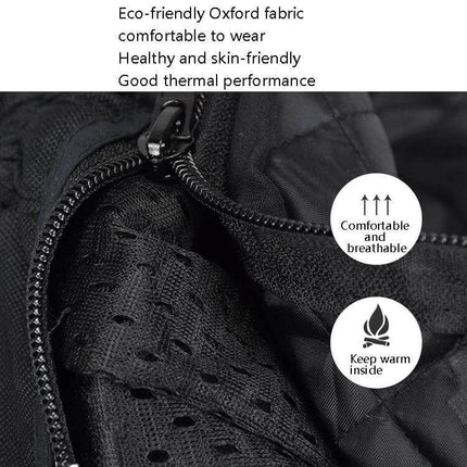 Ghost Racing Windproof Motorcycle Trousers, Size M - close-up of eco-friendly oxford fabric, breathable mesh lining and zipper with removable warm liner