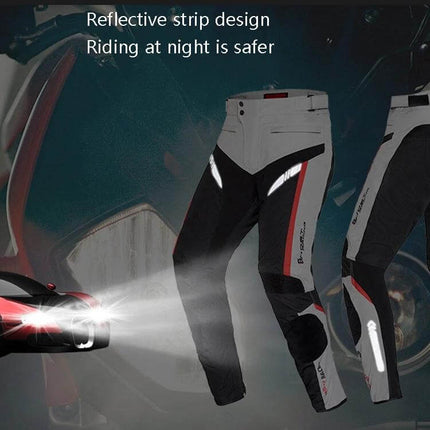 Ghost Racing Windproof Motorcycle Trousers, Size M - reflective strips, eco‑friendly oxford cloth, cotton lining, detachable inner liner for year‑round riding