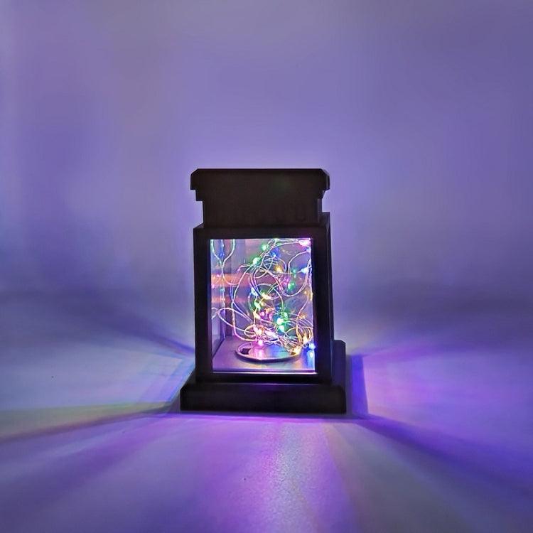 Farol de viento estrellado con LED solar, decoración de festival, cadena de luces de alambre de cobre estilo retro