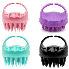 Brosse de lavage de cheveux ronde en silicone, brosse de massage multifonctionnelle pour cheveux secs et humides