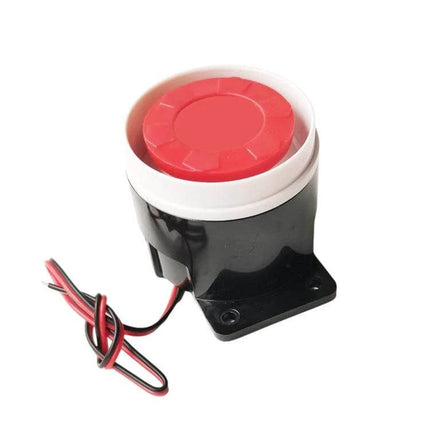 Wall-Mounted Electronic Siren Alarm for Anti-Theft Security - red top wall siren with mounting base and power wires