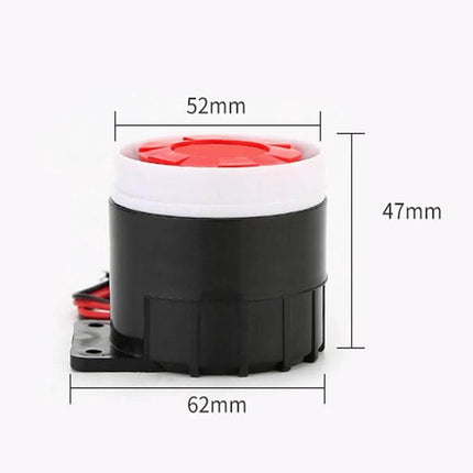 Wall-Mounted Electronic Siren Alarm for Anti-Theft Security compact 62x52x47mm red-white top with mounting bracket