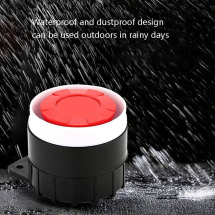 Wall-Mounted Electronic Siren Alarm for Anti-Theft Security — waterproof outdoor siren with loud red top for homes, garages, and small businesses