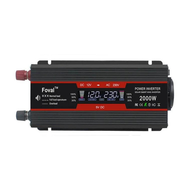 Versatile Car Inverter for Powering Appliances on the Go - 2000W DC 12V to AC 230V power inverter for camping, road trips, and emergency use