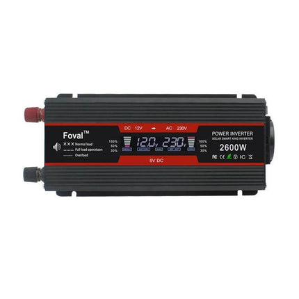 Versatile Car Inverter for Powering Appliances on the Go – 2600W portable DC to AC power inverter for camping, road trips, laptops and small appliances