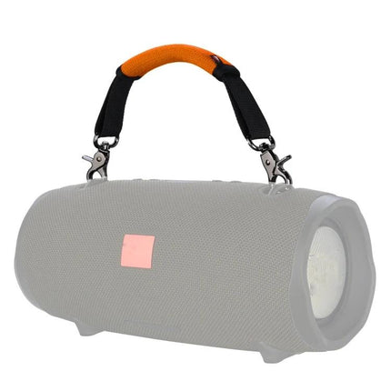 Portable Speaker Lanyard For Hands Free Outdoor Carry attached to JBL-style speaker with zinc alloy hooks and non-slip grip