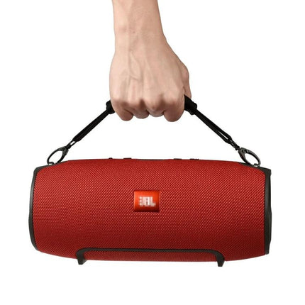 Portable Speaker Lanyard For Hands Free Outdoor Carry securing red Bluetooth speaker with zinc hook and non-slip nylon strap