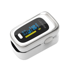 Portable Digital Finger Pulse Oximeter with Blood Oxygen Saturation and Heart Rate Monitor 130R Silver White