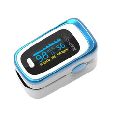 Portable Digital Finger Pulse Oximeter with Blood Oxygen Saturation and Heart Rate Monitor 131R Blue White