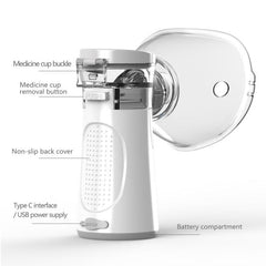 Portable Handheld Ultrasonic Nebulizer with Dual Atomization Modes and Compact Design