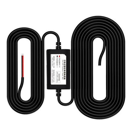 Power Cable for Car Electronics During Daily Drives and Parking - black long cable with inline protector for dash cams and GPS