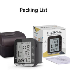 Smart Wrist Blood Pressure Monitor JZ-251A with LCD Display and Two-Person Memory