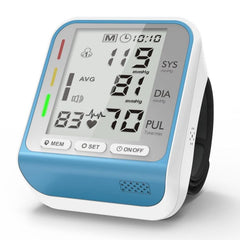 Smart Automatic Wrist Blood Pressure Monitor with LCD Display and Memory Function