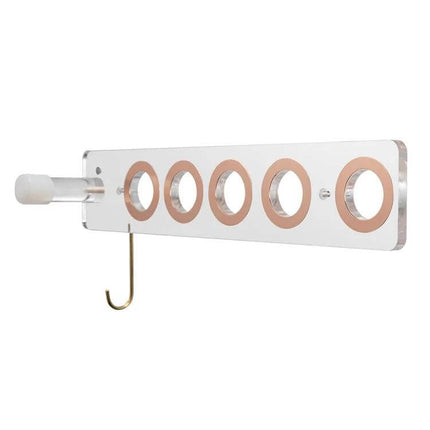 Punch Free Acrylic Hair Dryer Wall Bracket For Dyson clear acrylic wall mount with five circular holders and hook for compact storage