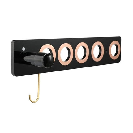 Punch Free Acrylic Hair Dryer Wall Bracket For Dyson slim black acrylic magnetic mount with gold hook for bathroom storage