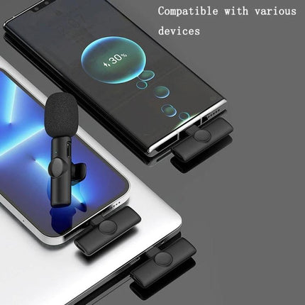 Lavalier Microphone for Everyday Mobile Video Recording - compact clip-on mic shown connected to multiple smartphones and tablets