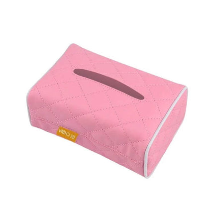 Leather Car Tissue Box Holder Set Of 2 For Sun Visor - pink quilted leather car tissue holder, compact sun visor mountable design