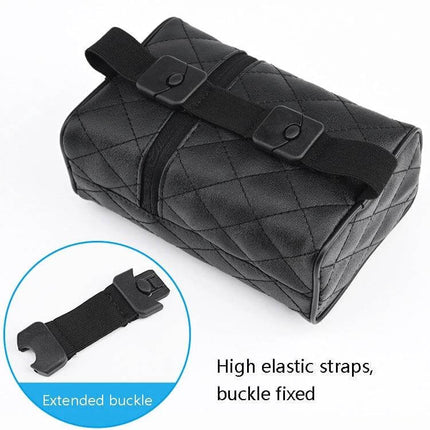 Leather Car Tissue Box Holder Set Of 2 For Sun Visor black leather quilted sun visor tissue box with elastic buckle straps