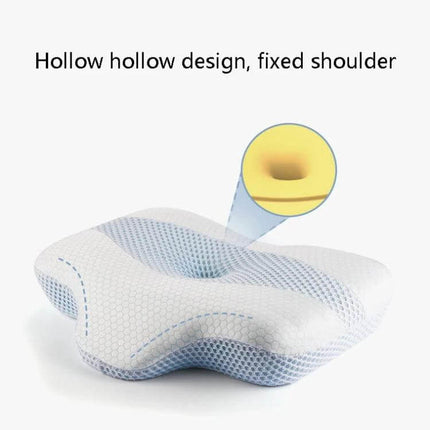 Memory Foam Neck Pillow With Slow Rebound For Daily Use showing hollow center design for shoulder support and two-height comfort