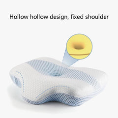 Contoured Memory Foam Neck Support Pillow with Washable Cover