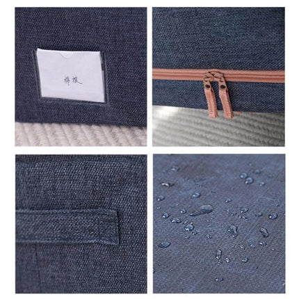 Storage Box With Window For Quilts And Clothes Everyday Use - Cotton Linen Waterproof Organizer With Clear Label Pocket And Zipper