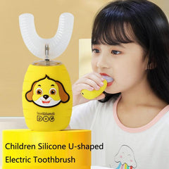 Children's Smart U-shaped Ultrasonic Electric Toothbrush with Silicone Design