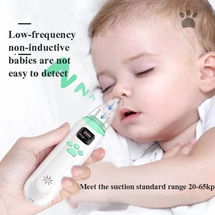 Infant Nasal Aspirator For Gentle Nose Clearing Everyday - baby sleeping while parent uses nasal aspirator with removable washable cup and three nozzles