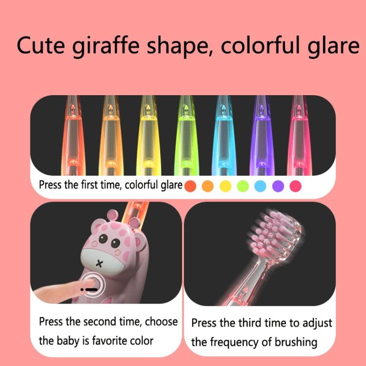 Colorful Cartoon Giraffe Waterproof Sonic Toothbrush for Kids