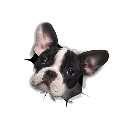 Decorative Puppy 3D Car Stickers for Scratch Protection and Decorating Vehicles - cute black and white puppy head decal hiding scratches