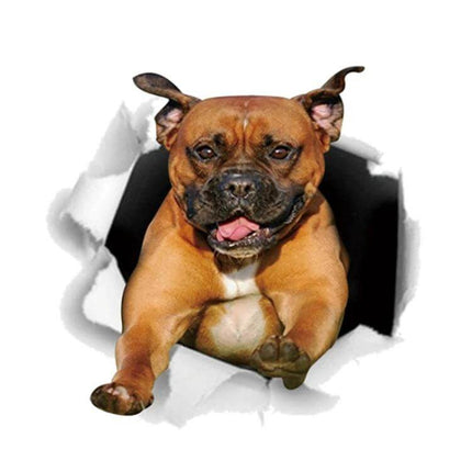 Decorative Puppy 3D Car Stickers for Scratch Protection and Decorating Vehicles - brown puppy tearing through paper for car door decor