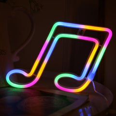 Musical Note LED Neon Sign for Room Decor and Ambiance