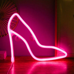 Neon High Heel LED Decorative Lights for Cafes and Events