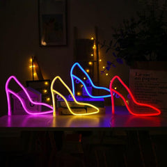 Neon High Heel LED Decorative Lights for Cafes and Events